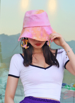 [핑크오렌지 당일출고/한정수량] 나염 버킷햇 벙거지 모자